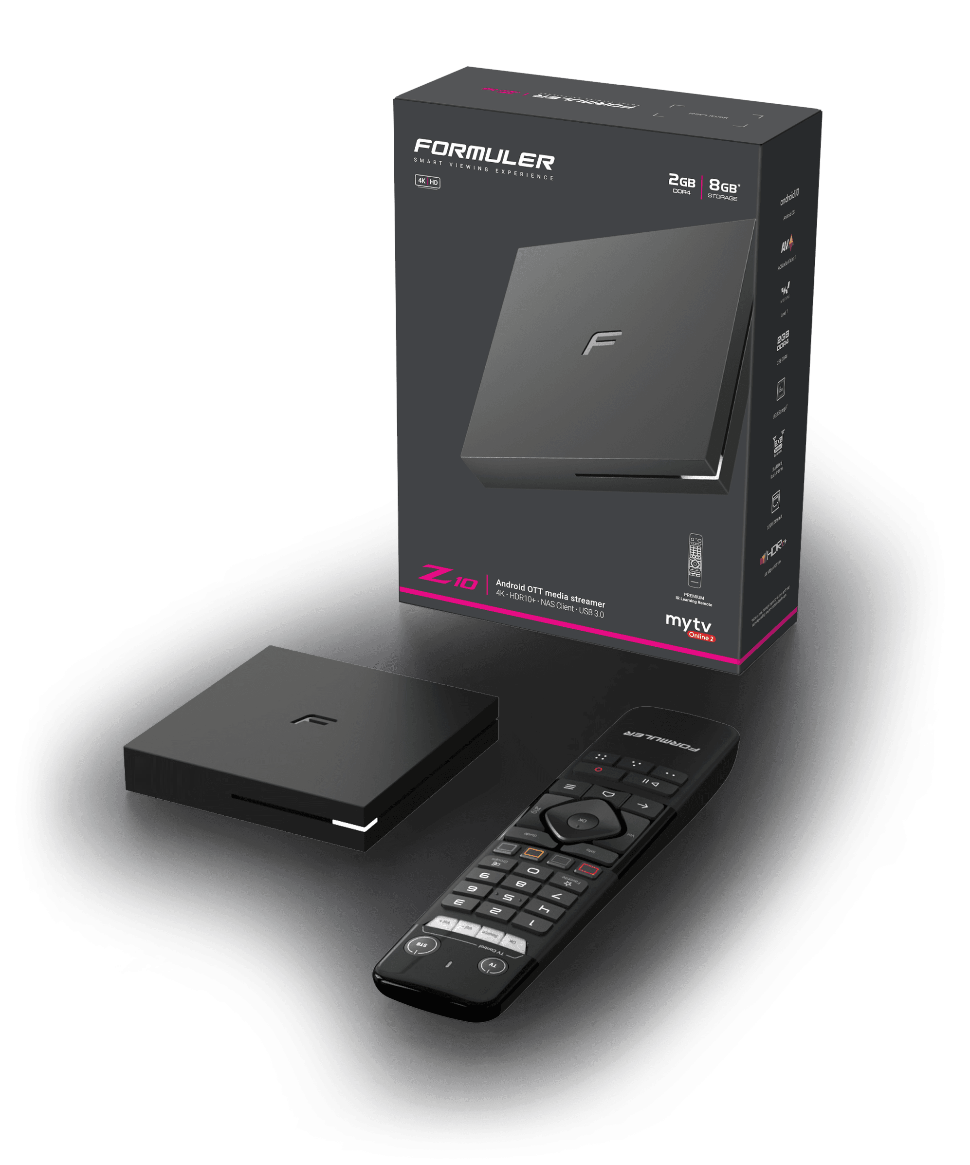 La boîte du Z10 avec le boîtier et la télécommande